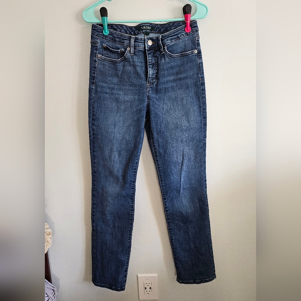Ralph Lauren Classic Straight-Leg Jeans in Dark Blue Wash